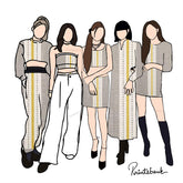 Coffee Yellow color Stripe Printed Fabric Material